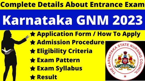 Karnataka Gnm 2023 Full Details Notification Dates Application