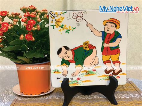 Tranh Đĩa Sơn Mài Vuông Ngày Tết Td20v
