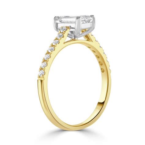 Emerald Cut Yellow Gold Diamond Engagement Ring David M Robinson