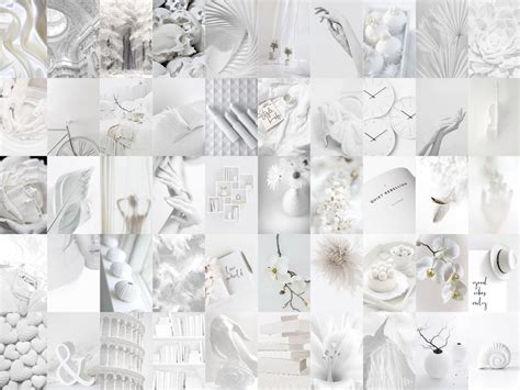 160pcs White Wall Collage Kit Aesthetic White Nude Boujee Classy Glam Pack Trendy Girl Soft