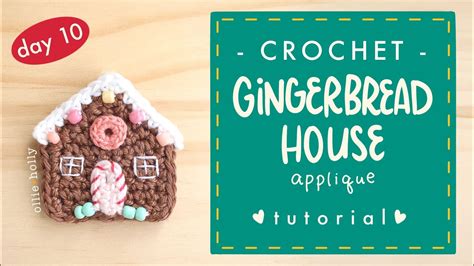 Christmas Crochet Gingerbread House Applique Diy Ornament Pins