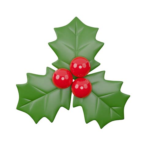 3d Holly Christmas Decoration Png File 13167735 Png