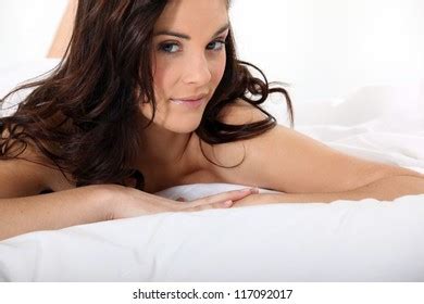 Beautiful Slender Brunette Lying Nude Bed Stock Photo 88176151 Shutterstock