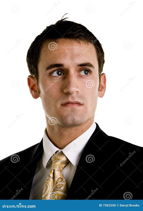 Young Businessman Looking Left Stock Photo Image Of Alone Person