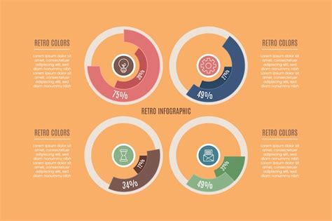 Infographie Design Plat Avec Des Couleurs R Tro Vecteur Gratuite