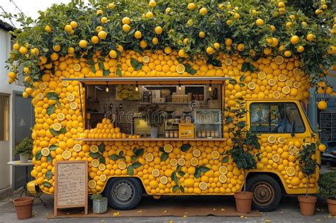 Ai Generated Illustration Of A Lemon Truck With Plants Growing On The