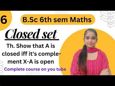 B Sc Th Sem Maths Ch Topology Of Metric Space By Jyoti