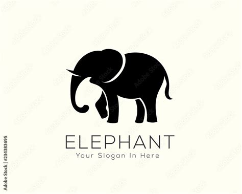 Stand black elephant logo design inspiration Stock Vector | Adobe Stock