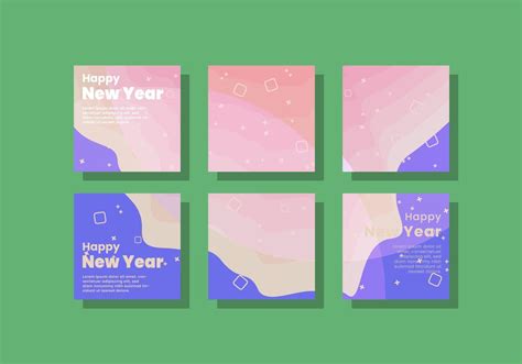 Social Media Post Set Happy New Year 14563253 Vector Art At Vecteezy