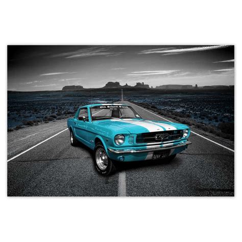 Plakat Błękitny Ford Mustang 60x40 cm ZeSmakiem Sklep EMPIK