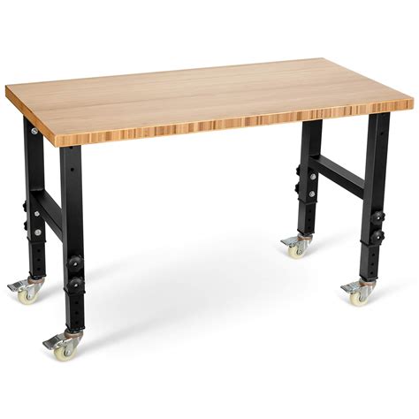 Buy Goplus 48” Workbench With Casters Mobile Adjustable Work Bench For