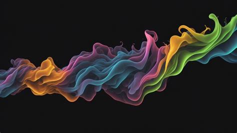 Abstract Colorful Waves On A Black Background 3d Render Illustration