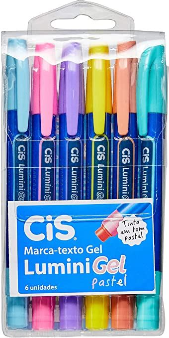 Marca Texto Cis Lumini Gel C Cores Pastel G Ri S Paper Papelaria