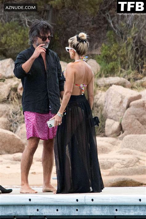 Sylvie Meis Sexy Seen Flaunting Her Hot Figure Wearing A Bikini Top At The Beach In Sardinia