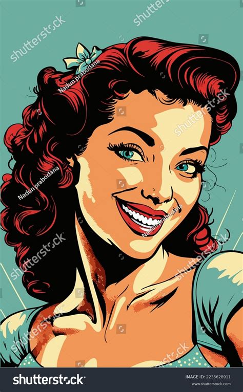 Pop Art Sexy Woman Smiling Retro Stock Vector Royalty Free 2235628911