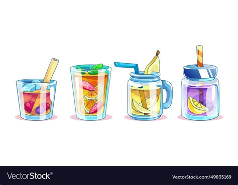 Cocktail glasses set Royalty Free Vector Image