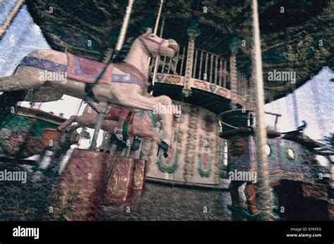 Old Fashioned Style Merry Go Round Stock Photo Alamy