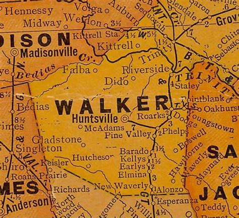 Walker County Texas maps, history, cities, towns, travel and more.