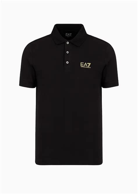 EA7 Emporio Armani Core Identity Polo Heren Zwart Goud Heren Shoppen