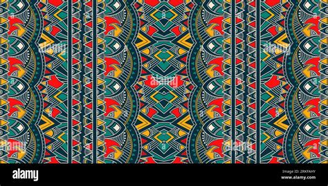 Ikat Geometric Folklore Ornament Tribal Ethnic Vector Texture