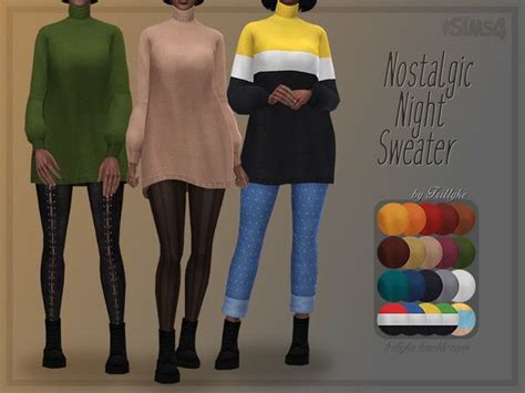 Trillyke Nostalgic Night Sweater Sims Clothing Sims Mods