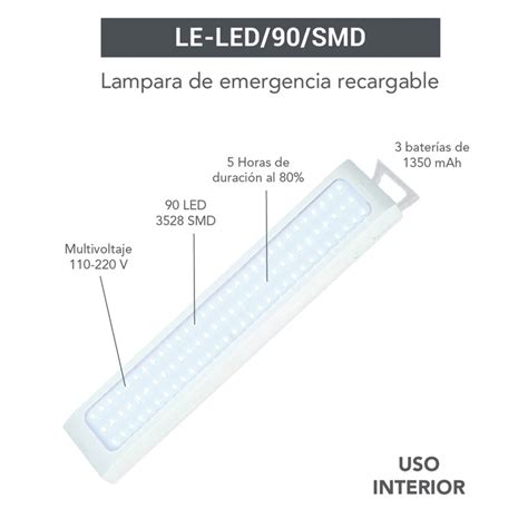 Lampara De Emergencia De Led Smd Tecnolite Le Led Smd