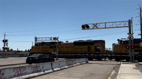 UP 8783 Manifest Freight Train South E Morada Lane Railroad Crossing