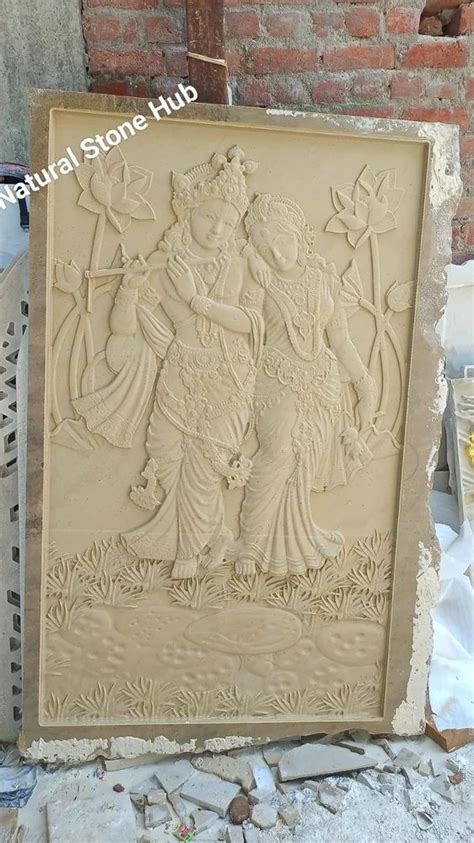 Smooth Stone Radha Krishna Wall Mural For Home Decor At Rs Sq Ft