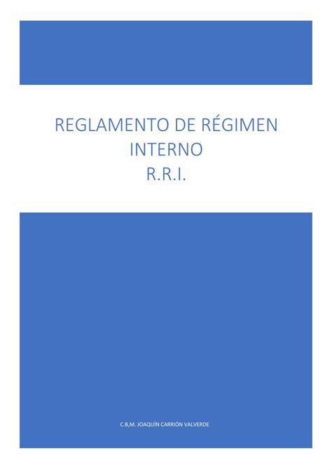 PDF REGLAMENTO DE RÉGIMEN INTERNO DE REGIMEN INTERN REGLAMENTO DE