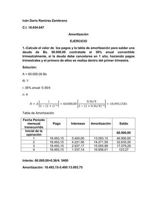 Ejercicios Amortizaci N Pdf