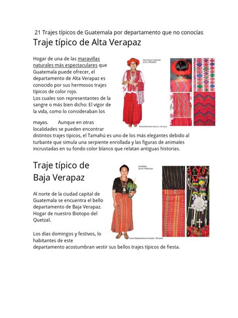 21 Trajes Típicos De Guatemala Por Departamento Que No Conocía1 Pdf Guatemala Color