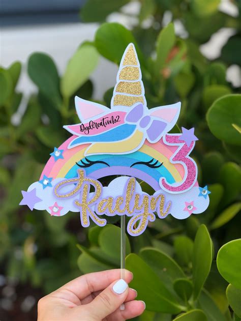 Unicorn Cake Topper Unicorn Cupcake Toppers Unicorn Etsy