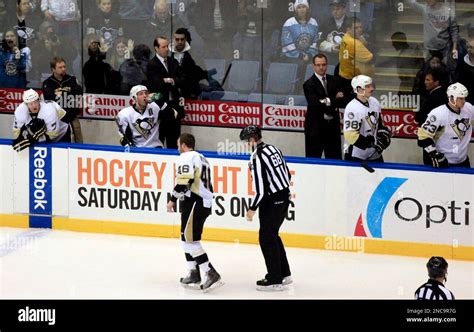 Pittsburgh Penguins Head Coach Dan Bylsma Fourth From Right Looks On