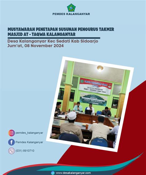 Musyawarah Penetapan Susunan Pengurus Takmir Masjid At Taqwa