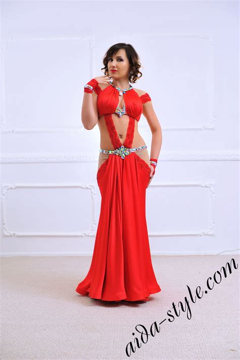 Red Belly Dance Costume Aida Style