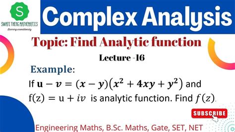 If U V X Y X 2 4xy Y 2 Then Find Analysis Function F Z U Iv Complex Analysis Bsc