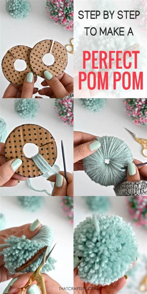 How To Make Pom Poms With A Cardboard Template