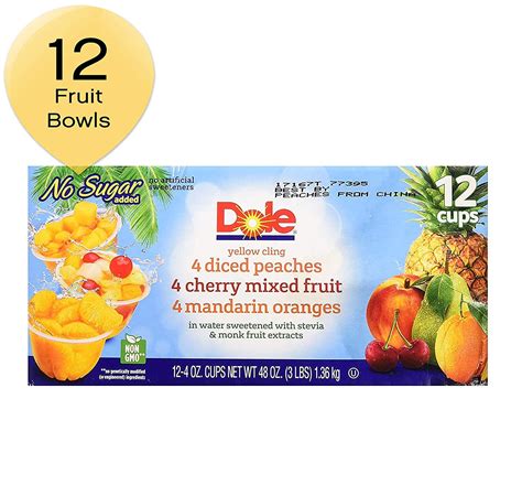 Dole Fruit Bowls Peaches Mandarin Oranges And Cherry Mixed Fruit 4