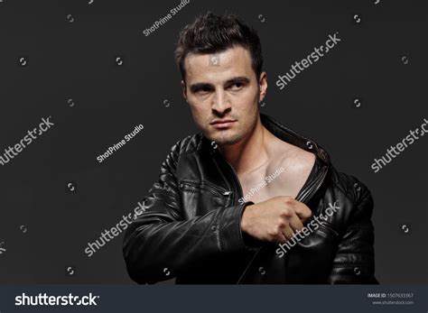 Naked Shoulders Man Unbuttoned Jacket Dark Stock Photo Shutterstock