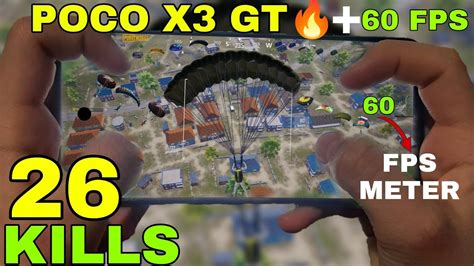 POCO X3 GT SMOOTH 60 FPS PUBG MOBILE TEST WITH FPS METER POCO X3