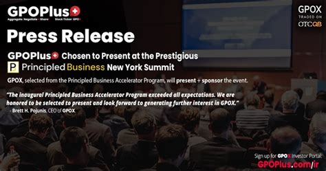 GPO Plus, Inc.: GPOPlus+ Chosen to Present at the Prestigious ...