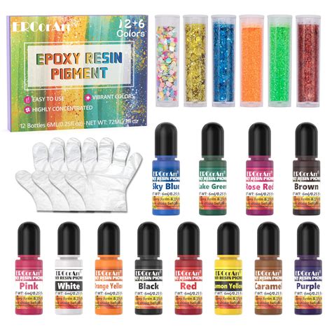 Buy Epoxy Resin Pigment 12 Colors Transparent UV Resin Dye Epoxy