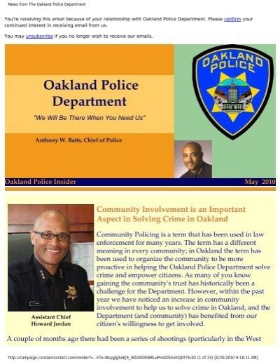 News from The Oakland Police Department - City of Oakland