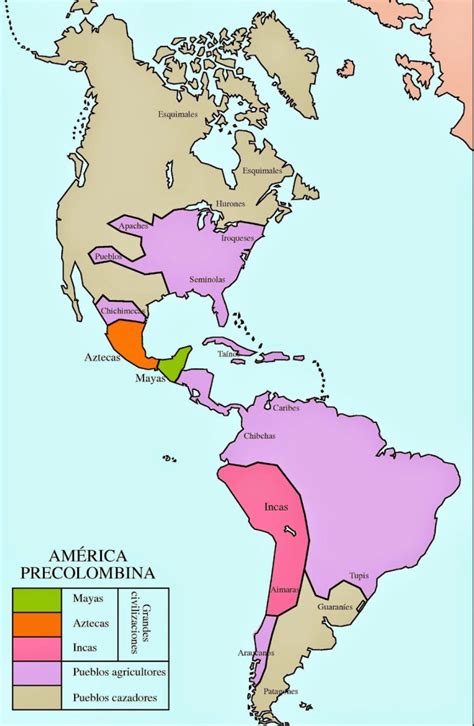 Am Rica Precolombina America Precolombina Am Rica Mapa De America