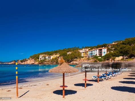 Spain Mallorca Island Calvia Cala Xinxell Beach And Villas High Res