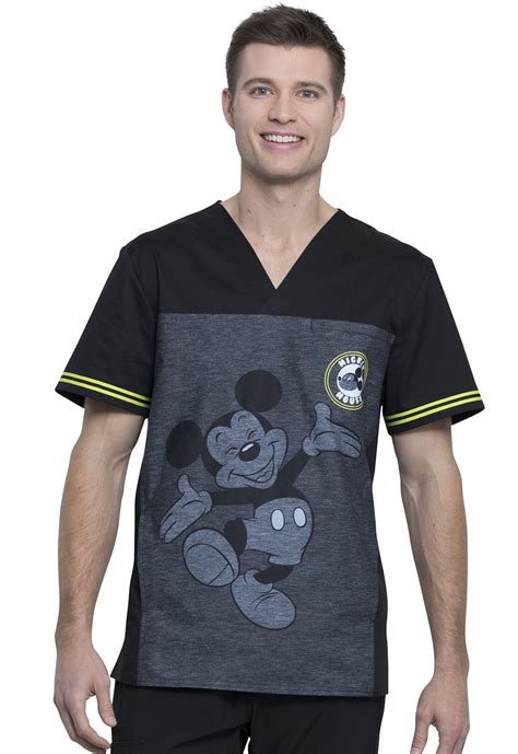 Tooniforms Disney Men S V Neck Medical Scrub Top Tf Walmart