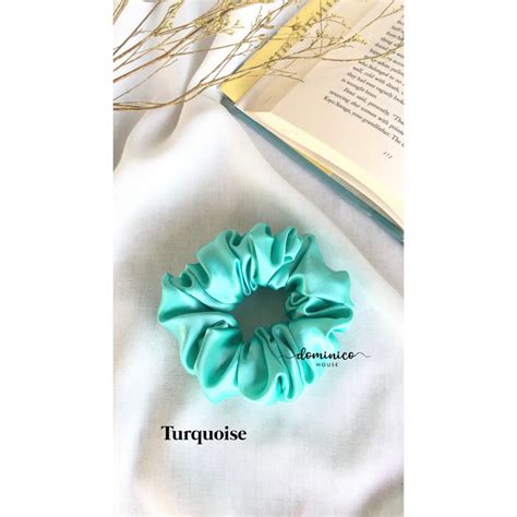 Jual Scrunchie Ikat Rambut Korea Bahan Satin Silk Glossy Ukuran Medium