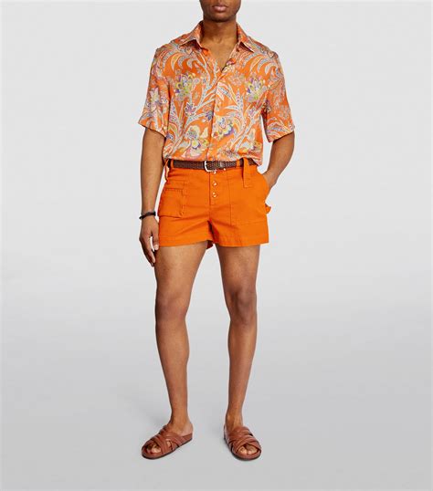 ETRO Orange Bermuda Worker Shorts Harrods UK