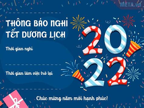 Mẫu đẹp Thiệp Thông Báo Nghỉ Tết Dương Lịch 2024 Miễn Phí để Bạn Lựa Chọn