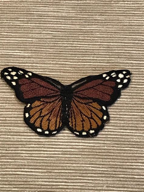 Brown Monarch Butterfly Iron On Patch Etsy